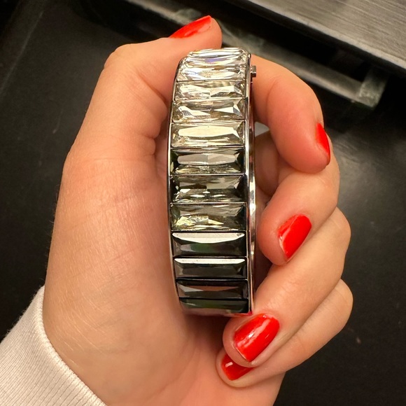 COPY - Swarovski | Silver B&W Ombre Bangle Bracelet - Picture 3 of 8